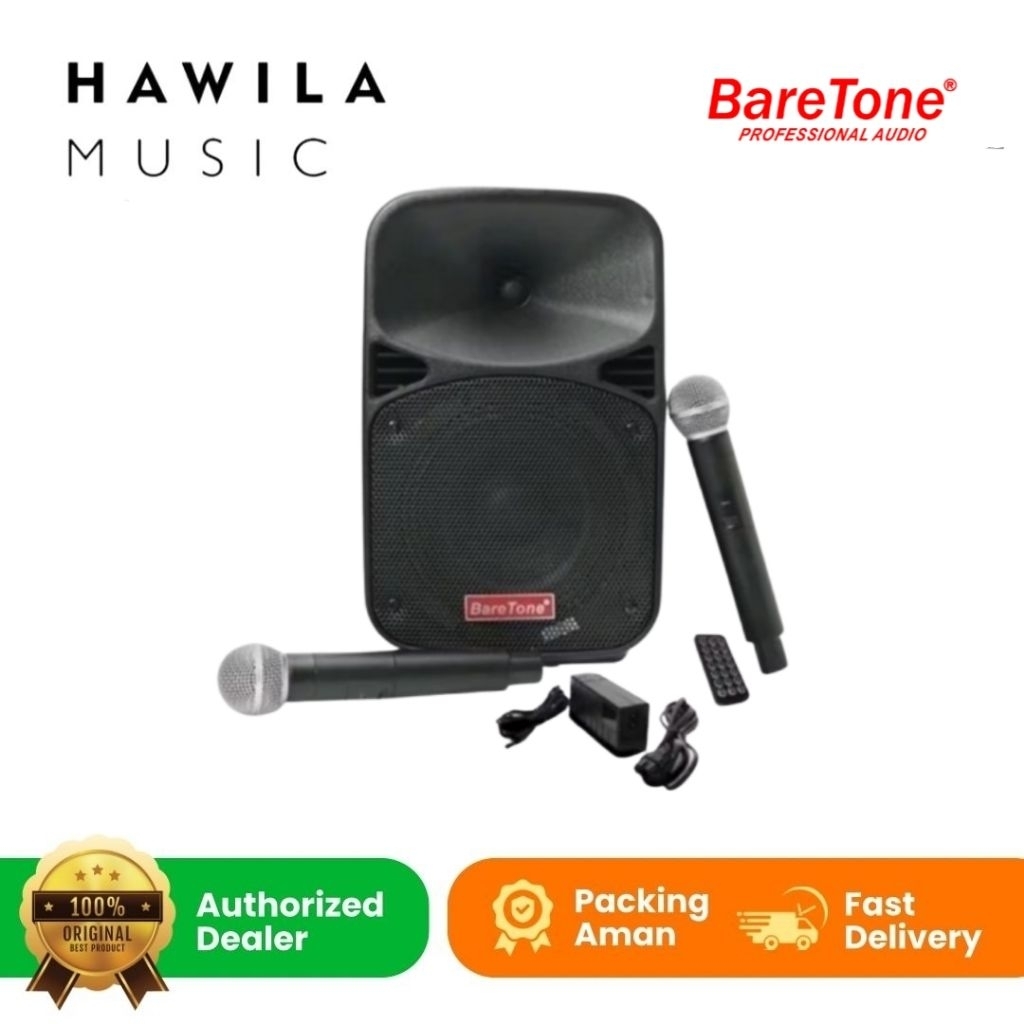 Portable Speaker Baretone Max-08EB Max08EB 8" Speaker Bluetooth 60watt