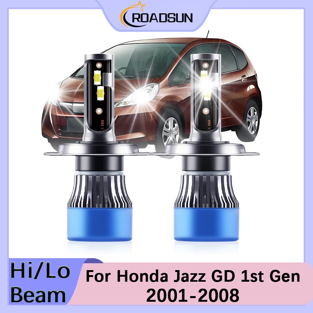 [For Honda Jazz GD 1st Gen 2001-2008] 2PCS Lampu Depan Mobil Super Terang Hi/Lo Beam Car Headlight 1