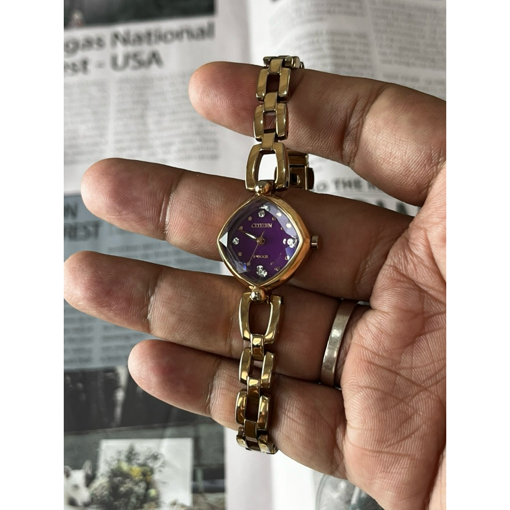 Citizen Wicca Purple Dial Diamond Index