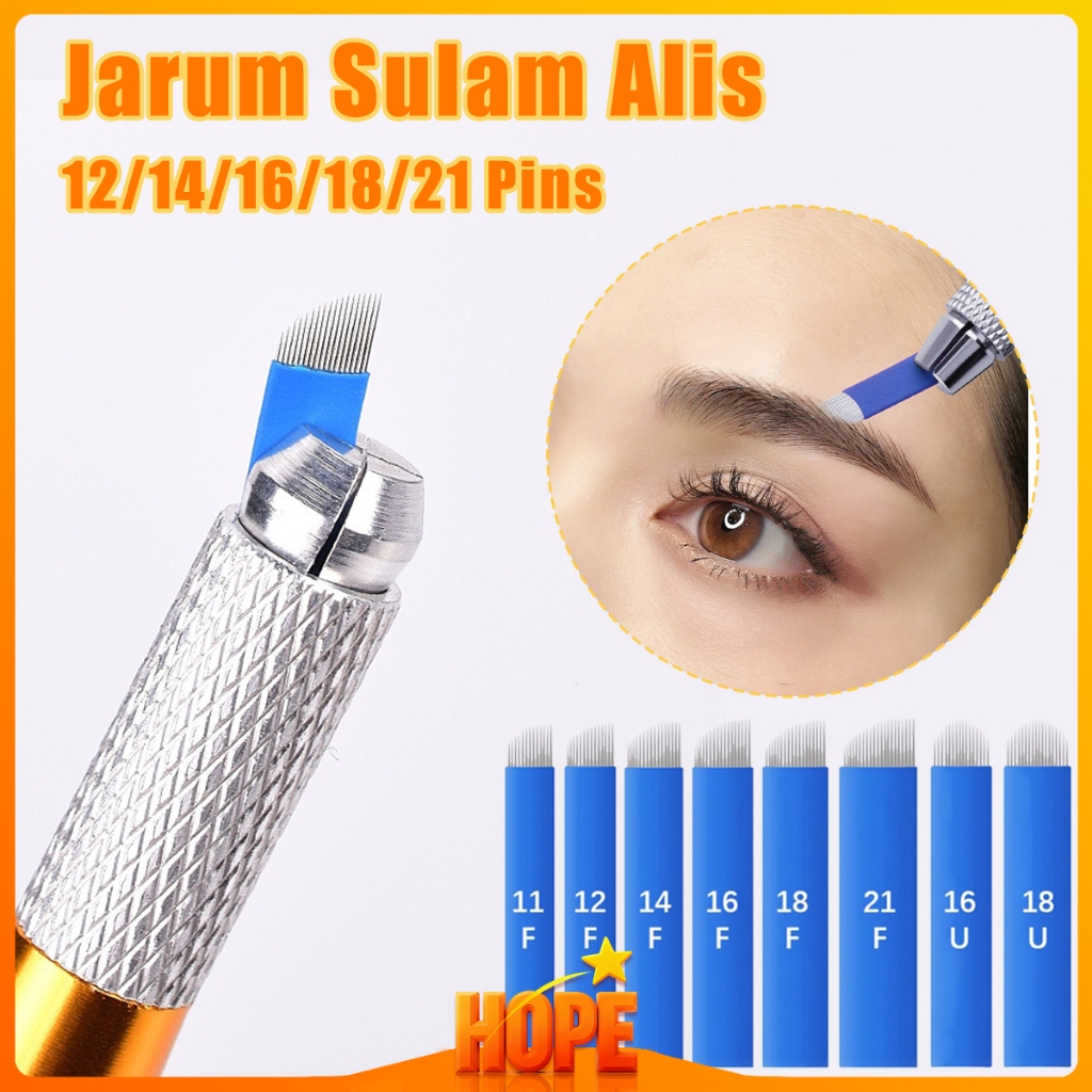 20Pcs/Set Jarum Sulam Alis 12/14/16/18/21 Pins Eyebrow Tattoo 18U Universal Needle Sulam Alis Hairst