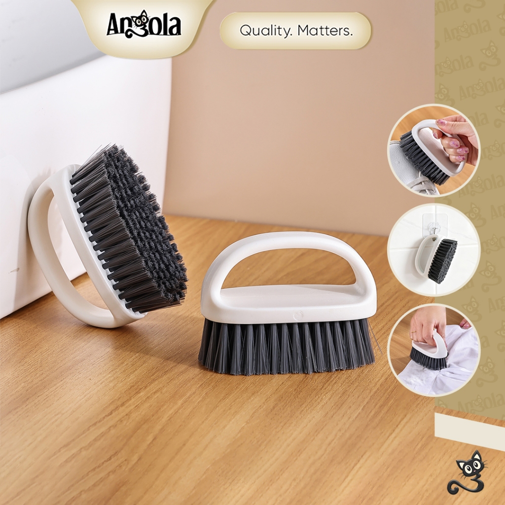ANGOLA Sikat Cuci Sepatu Baju Pakaian S03 Laundry Brush White Sikat Multifungsi Serbaguna Gratis Gantungan Dinding
