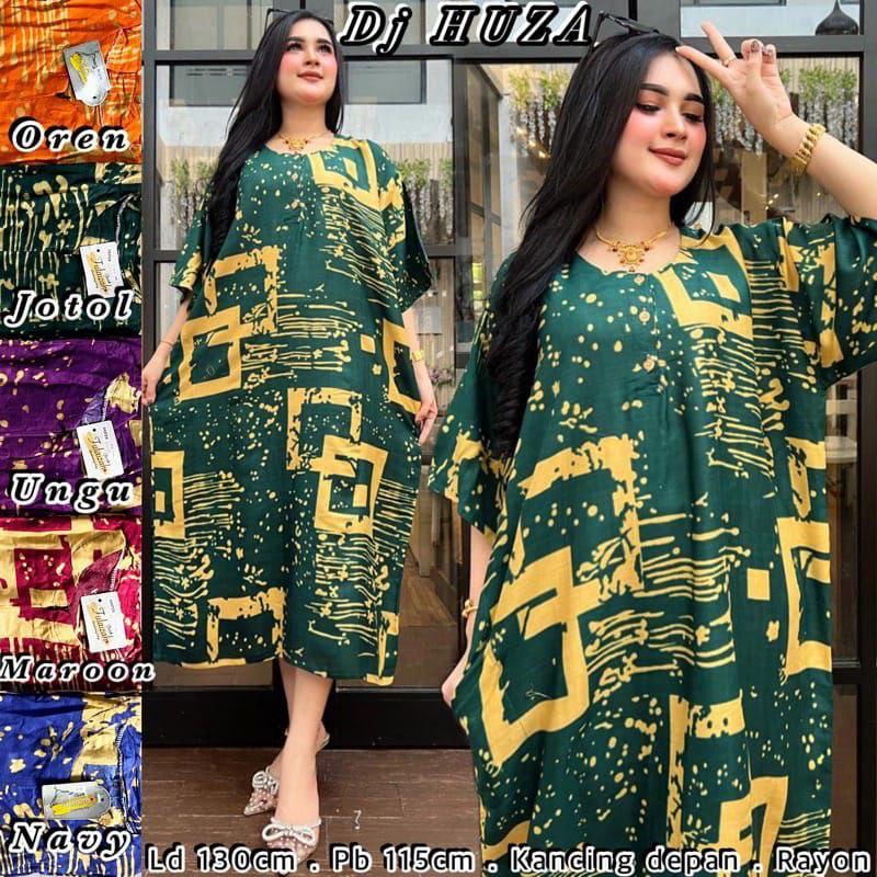 Daster Jumbo Huza Motif Cantik LD 120-130 PJ 115 Bumil Busui Adem Nyaman Pakain Tidur Wanita Batik R