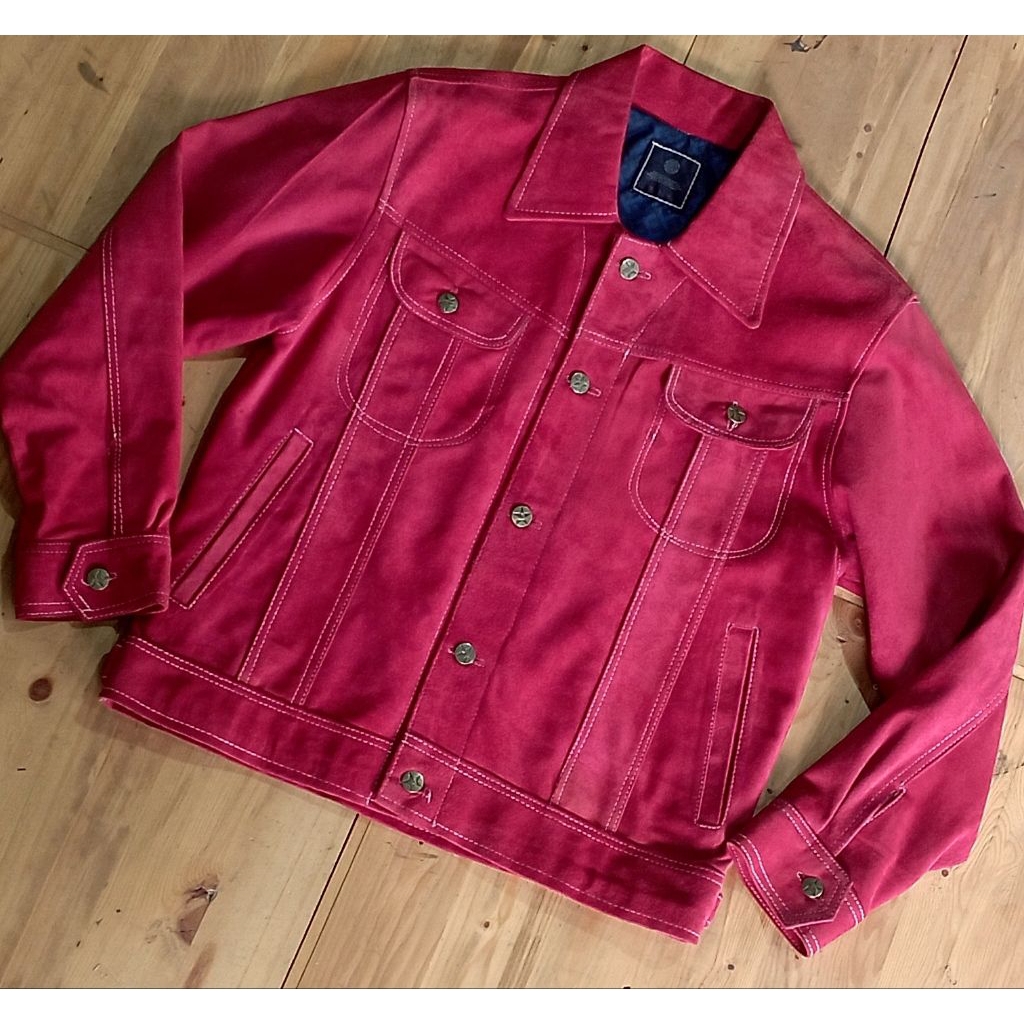 jaket kulit suede trucker size M
