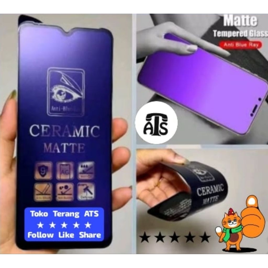 OPPO Ceramics Blue Matte Pelindung Layar Handphone Merek Handphone OPPO Model Handphone OPPO Bahan P
