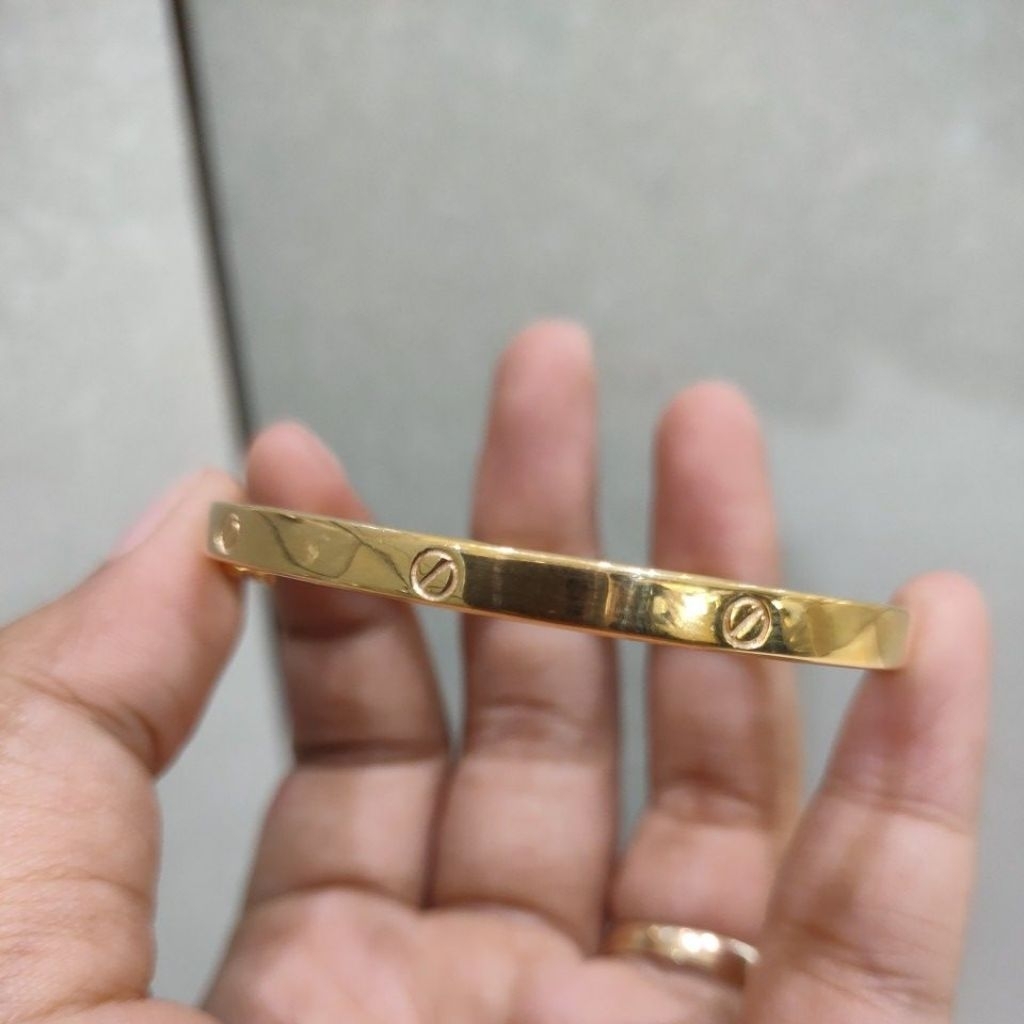 gelang bangle ukir cartier perak asli 925