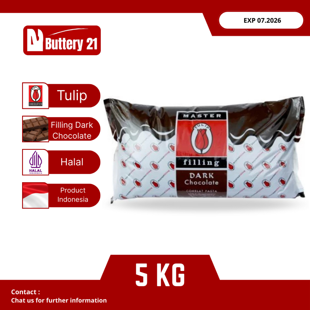 TULIP FILLING COKLAT PASTE 5 KG/SELAI COKLAT/COKELAT TULIP FILLING/PASTA COKELAT/FILLING PASTA