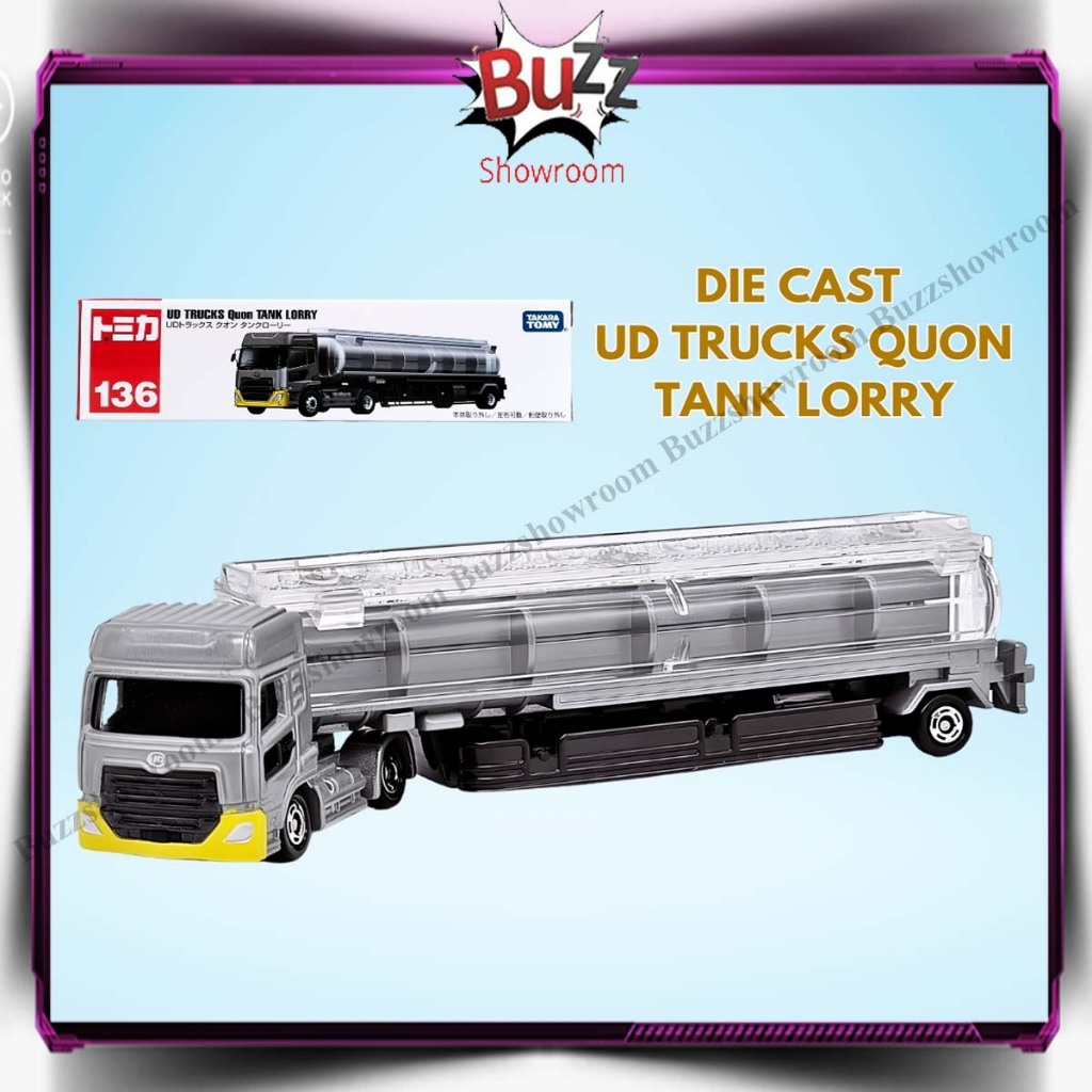Diecast UD Trucks Quon Tank Lorry Car Mobil Metal Takara Tomy Tomica Truk Long 136