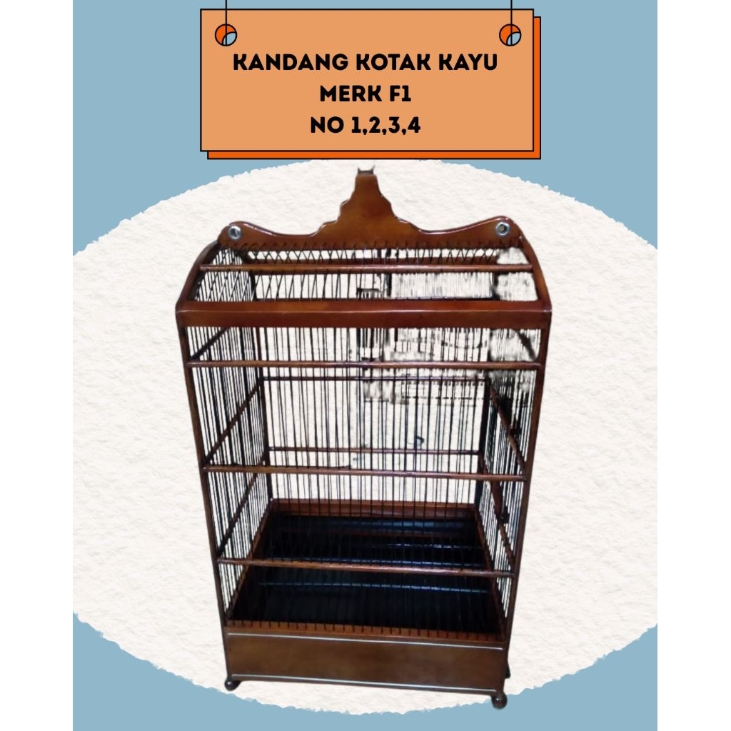 Kandang Sangkar Kotak Kayu Merk F1 No. 1 2 3 4