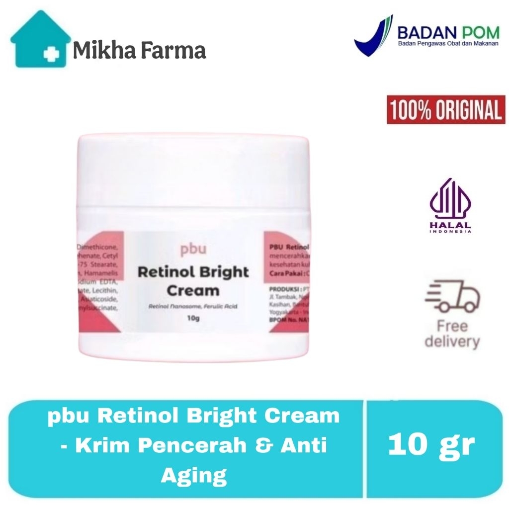 pbu Retinol Bright Cream - Krim Pencerah & Anti Aging - BPOM