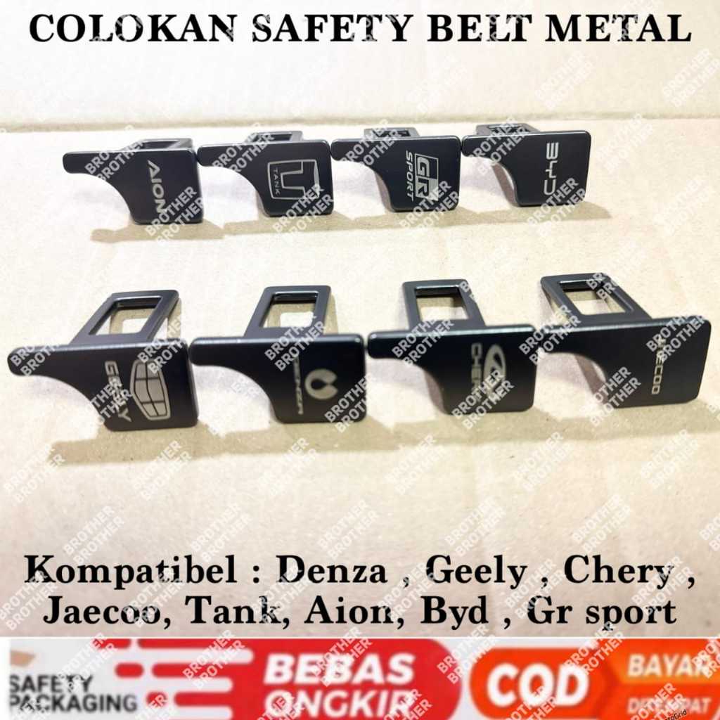 Safety Belt Seat Buckle Alarm Stopper Mobil Universal Logo GR SPORT BYD DENZA TANK GEELY CHERY JAECO