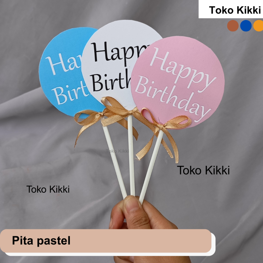 Cake Topper Pita Pastel / Topper HBD / Topper Kue