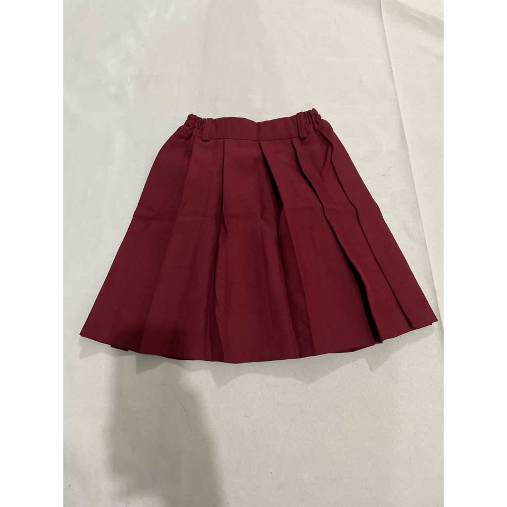(Obral 1176) Rok rimpel merah pendek SD bahan pertamil
