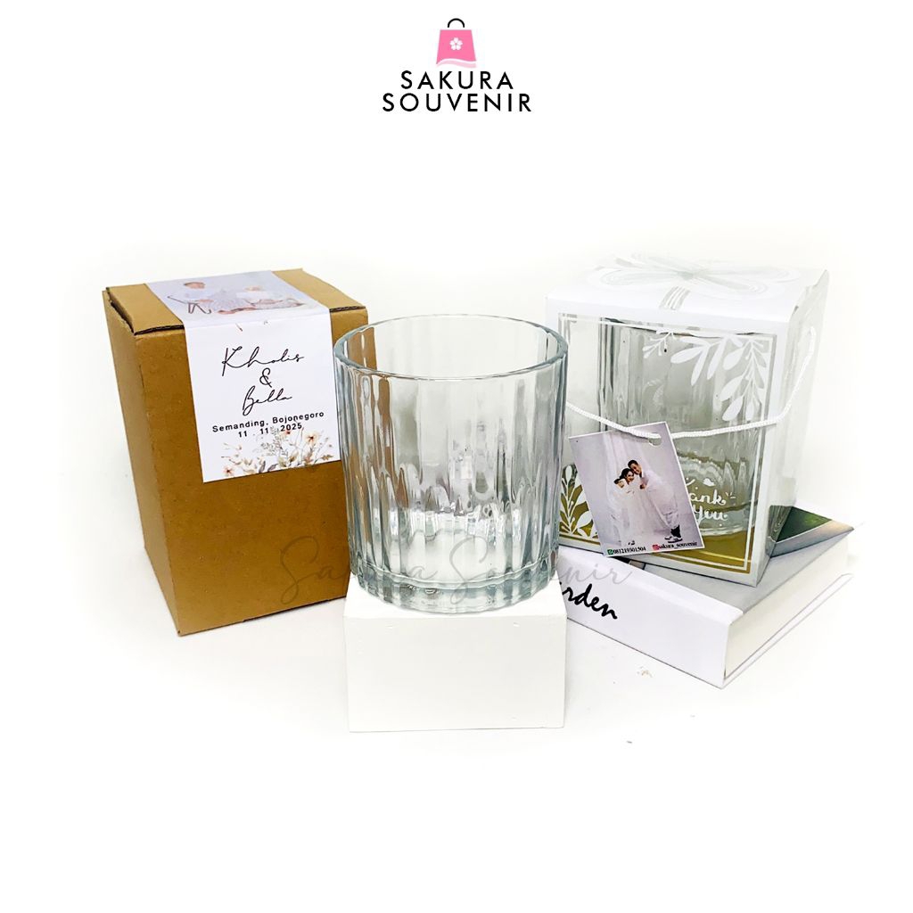 Souvenir Gelas Pica Premium Kemasan Box / Mika