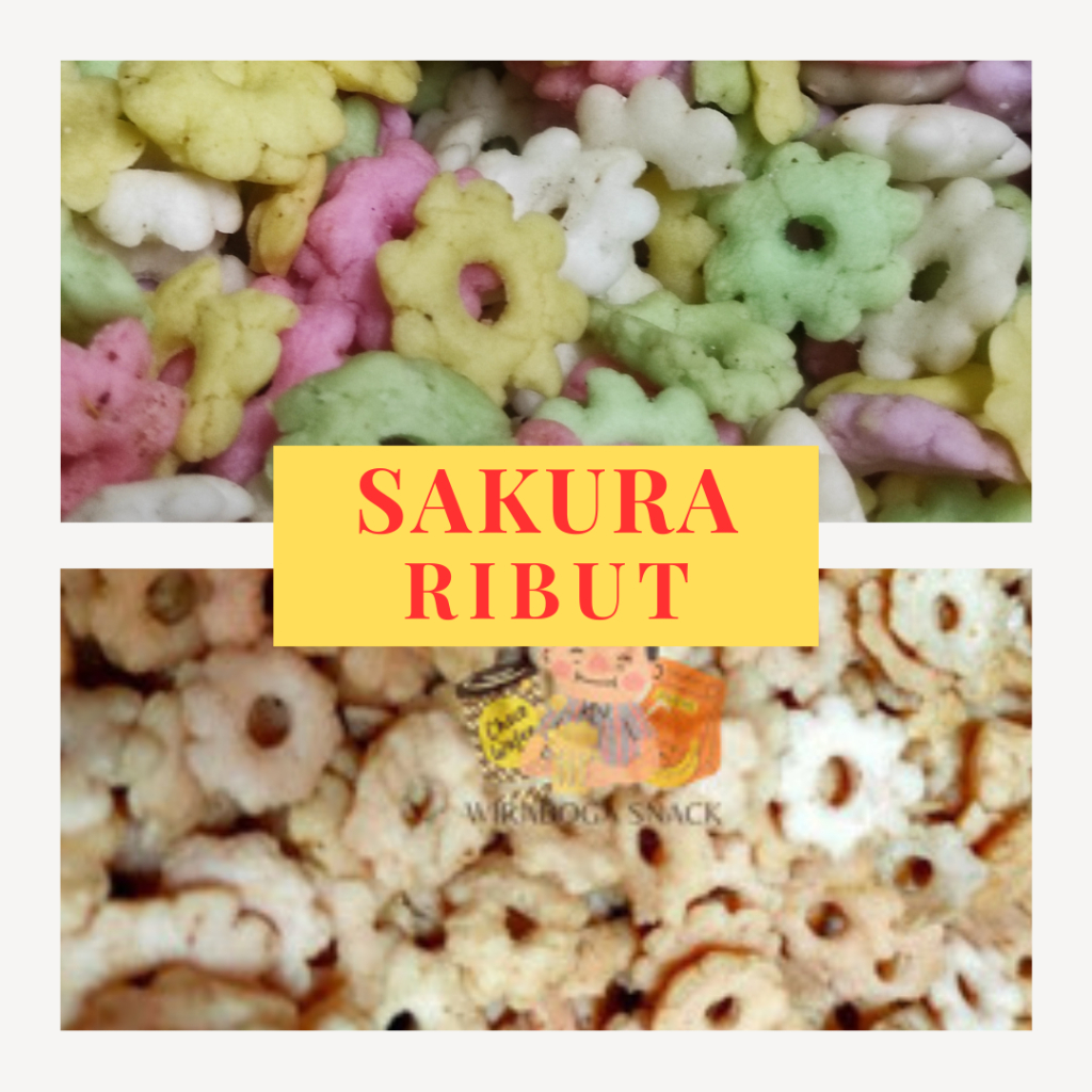 Sakura / Snack Ribut warna warni dan original - jajanan jadul legendaris asin gurih 100G