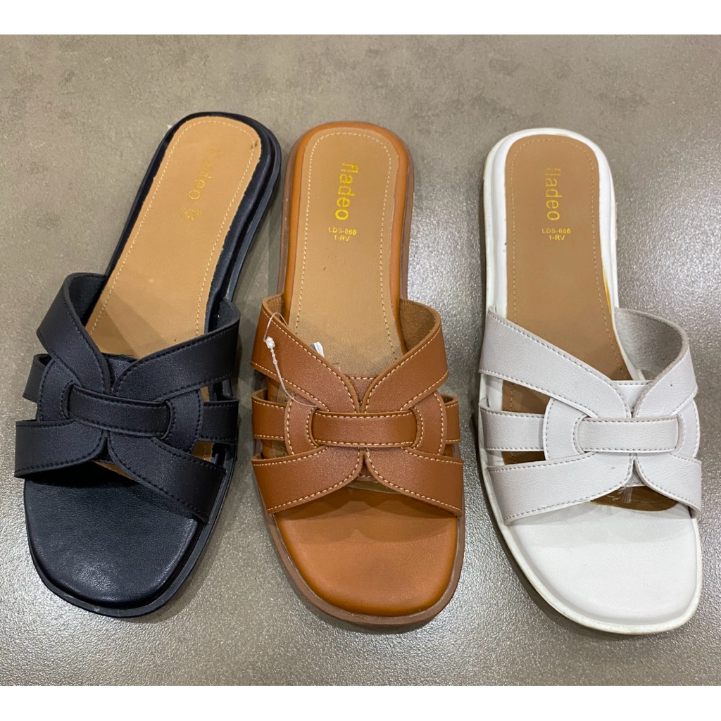 Sandal flat wanita merk Fladeo LDS666-1RV