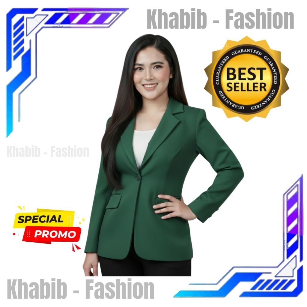 JAS FORMAL / JAS RESMI / JAS ALMAMATER / JAS WISUDA / JAS BLAZER WANITA WARNA HIJAU TUA / HIJAU BOTO