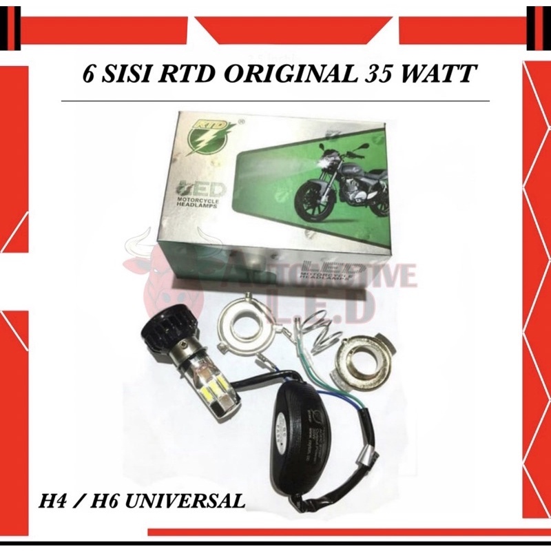 ORIGNAL RAYTON RTD LAMPU LED MOTOR 6 SISI M06E RTD ORIGINAL 35 WATT | LAMPU H6 6 SISI AC DC ORIGINAL