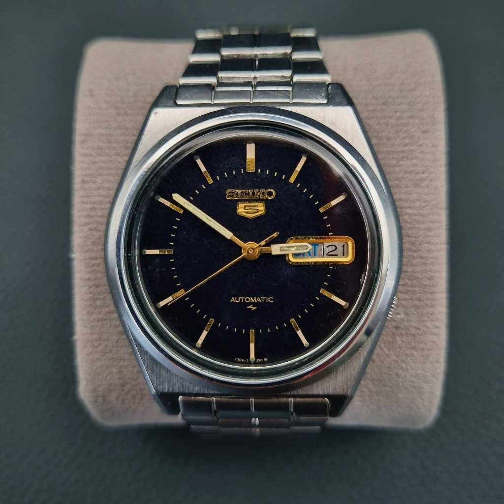 Seiko 5 Automatic 7009-876A Black Dial Jam Tangan Pria Original Vintage