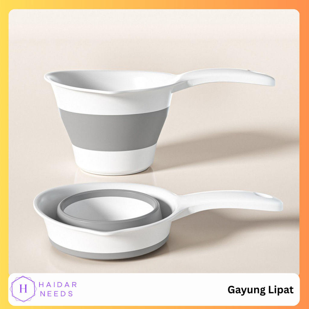 Gayung Mandi Lipat Silikon Portable Ember Air Traveling Gayung Camping Fodable Multifungsi