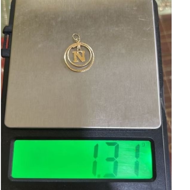 liontin huruf N sompld cantik emas 22k