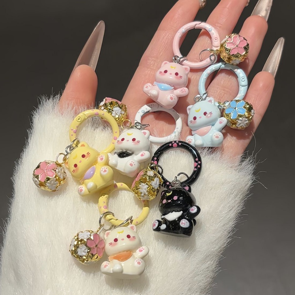 Gantungan Kunci Ring Kucing Maneki Neko Keychain