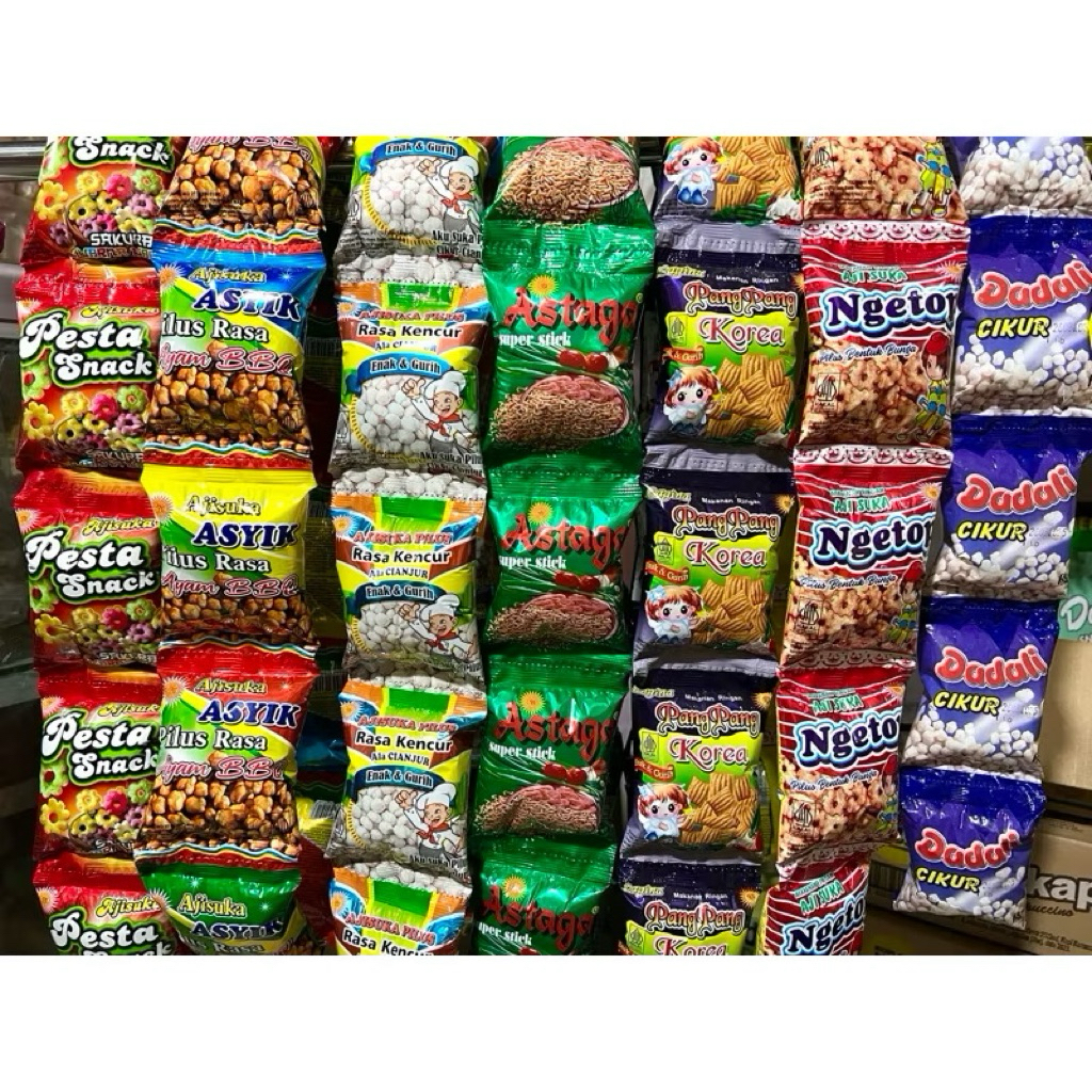 Snack Jadul / Asyik / Astaga / Pang Pang / Ngetop / Dadali Cikur / Pilus Kencur / Pesta Snack