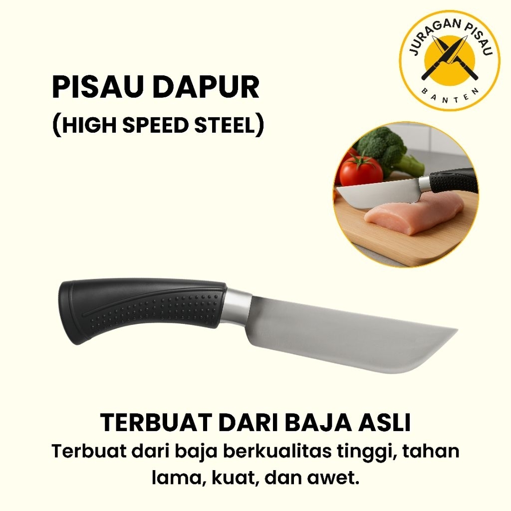 Pisau Dapur Tajam Baja Asli, Sayur Buah Daging Ikan - Juragan Pisau