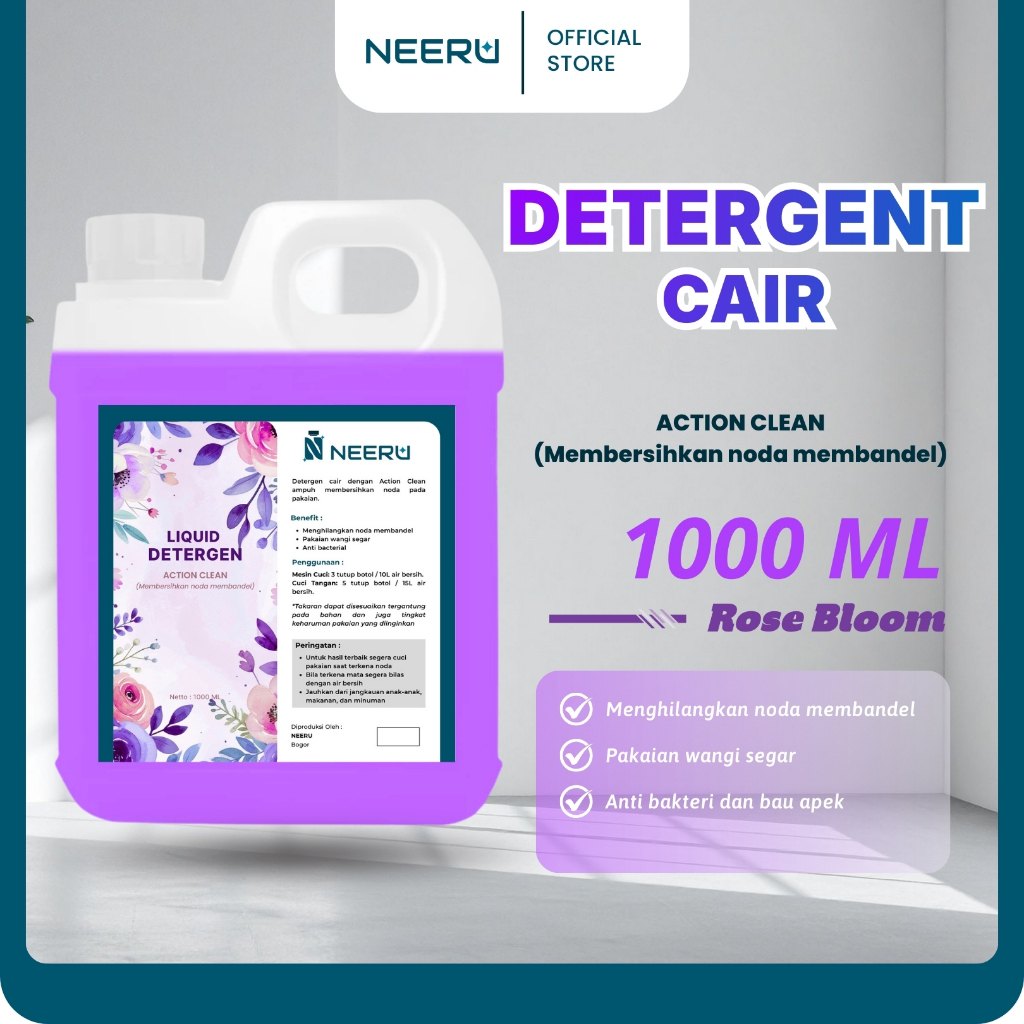 NEERU Liquid Deterjen Cair Laundry penghilang noda - 1 Liter