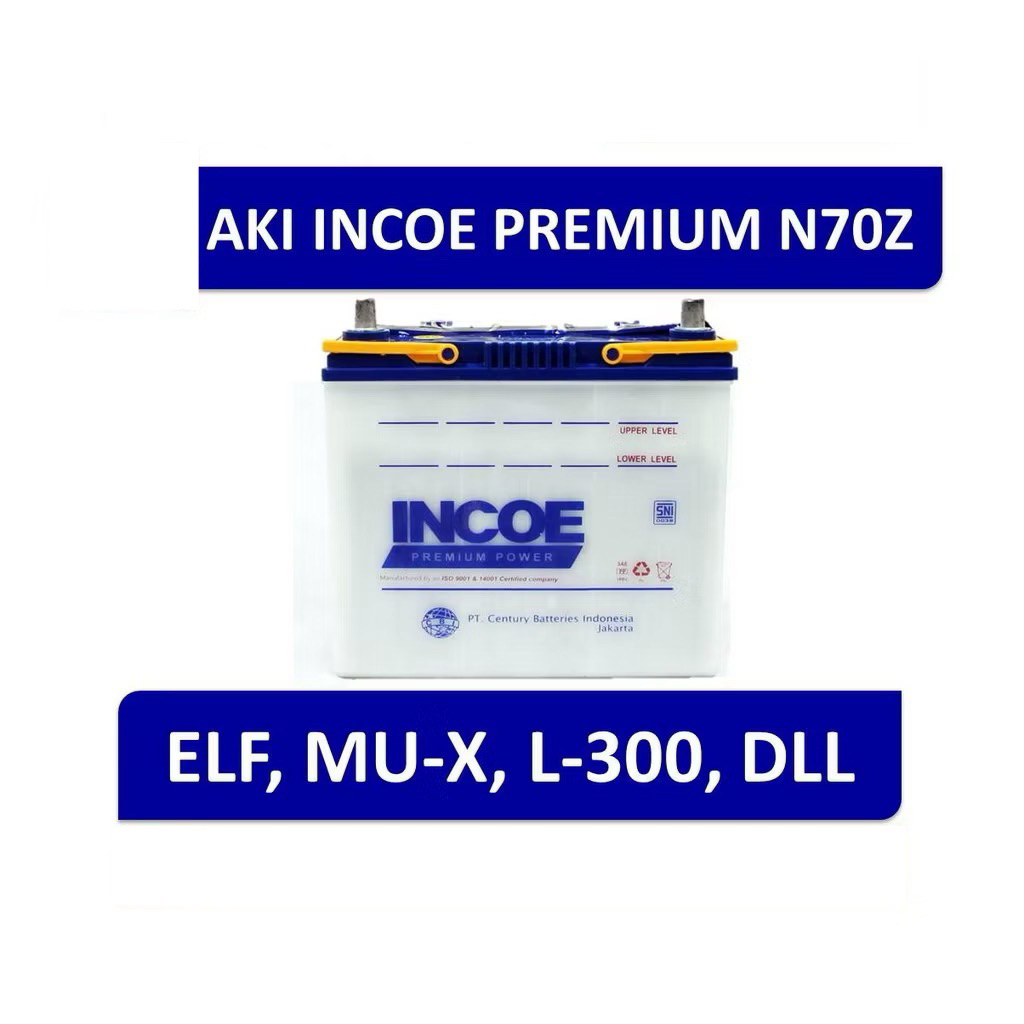 Aki INCOE N70Z (Aki Basah) | Untuk Mobil Kijang Standart, Kijang Grand, Kijang Diesel LGX, Kuda Dies