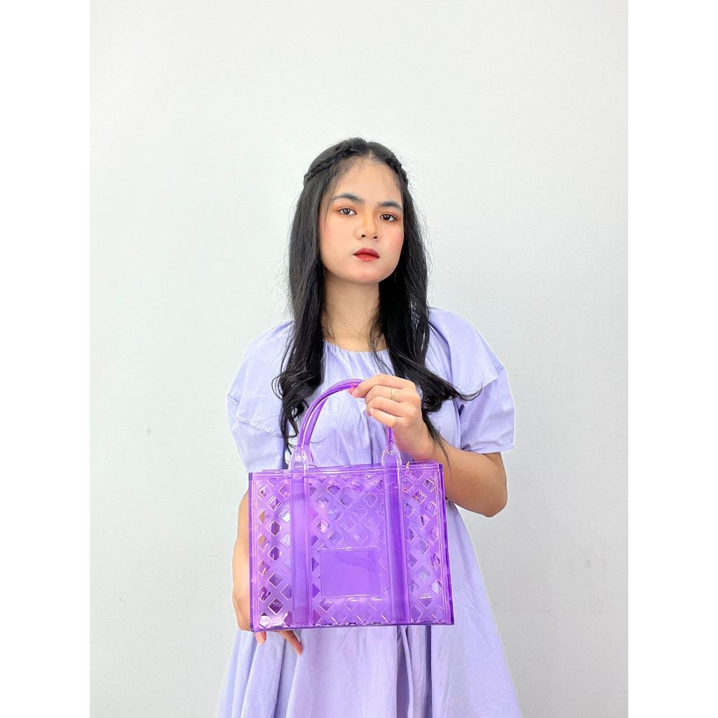 Eliza Jelly Bag PVC Transparent Glossy Tote Bag
