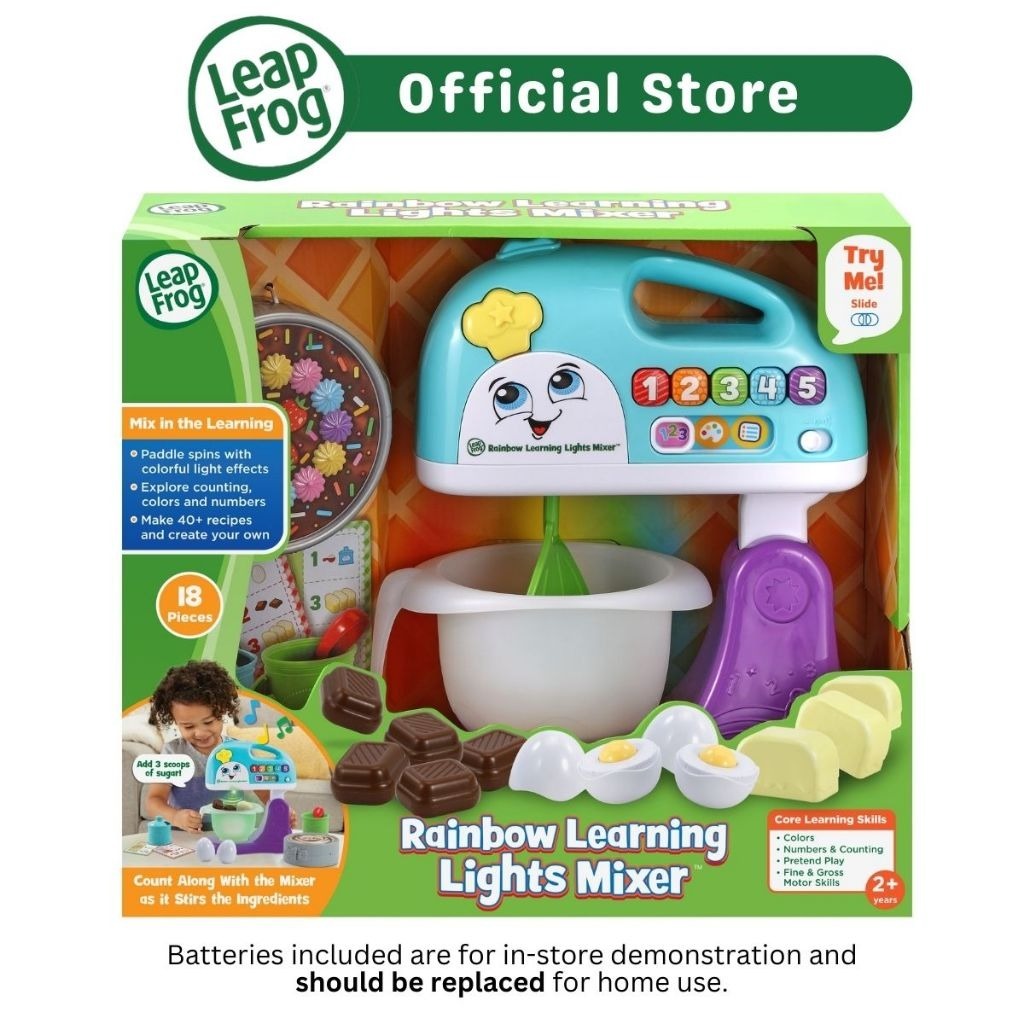 LeapFrog Rainbow Learning Lights Mixer Pretend Play Role Playing Baking Toy Set