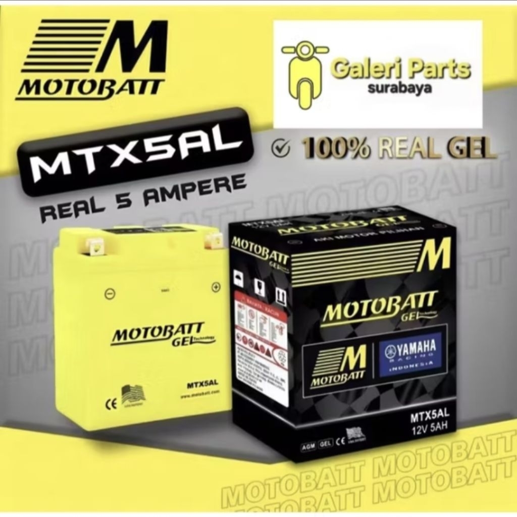 AKI MOTOBATT GEL MTX5AL 5Ah - Garansi 2 Bulan - Suzuki Shogun - Suzuki Smash 110