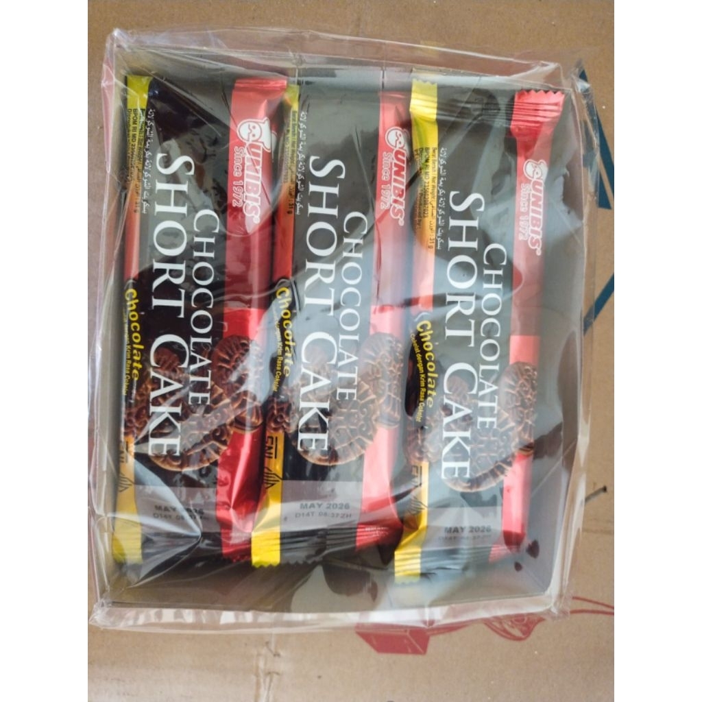 short cake unibis biskuit cokelat isi 12 bungkus