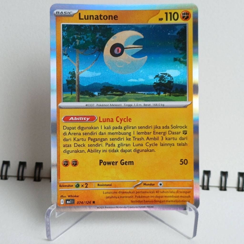 Lunatone - Kartu Pokemon TCG Indonesia - Mega Evolusi MA1 | 074/126 | R ORIGINAL