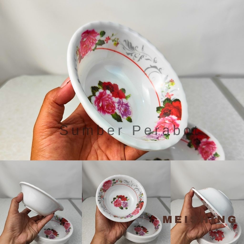 ( 6pcs / 12 pcs) - Mangkok Melamin 6 Inch Meishing - Mangkok Kecil - Mangkok Saji Melamin - Mangkok 
