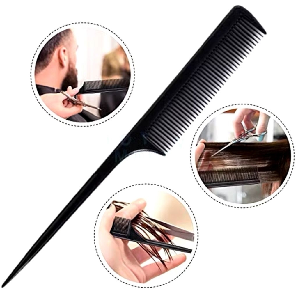 Sisir Lancip/Sisir Rambut Ujung Lancip/Sisir Salon Lancip Hitam