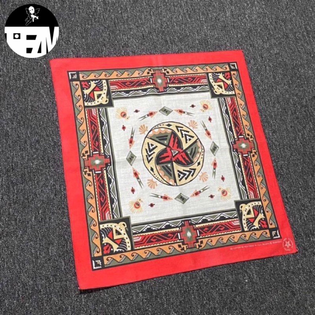 Original 80s Thunderbird Native American vintage bandana made in USA.