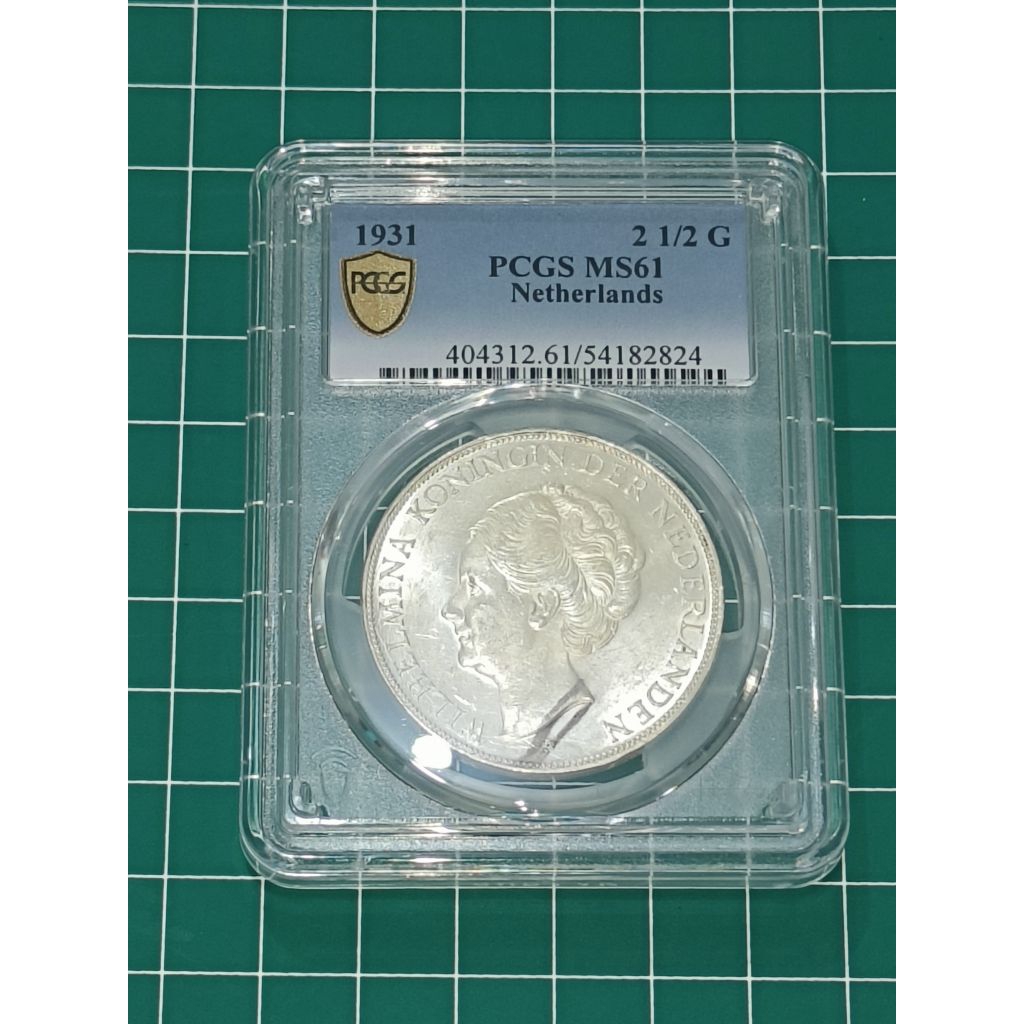 PCGS WILHELMINA 2,5 GULDEN 1931 PCGS MS61 54182824