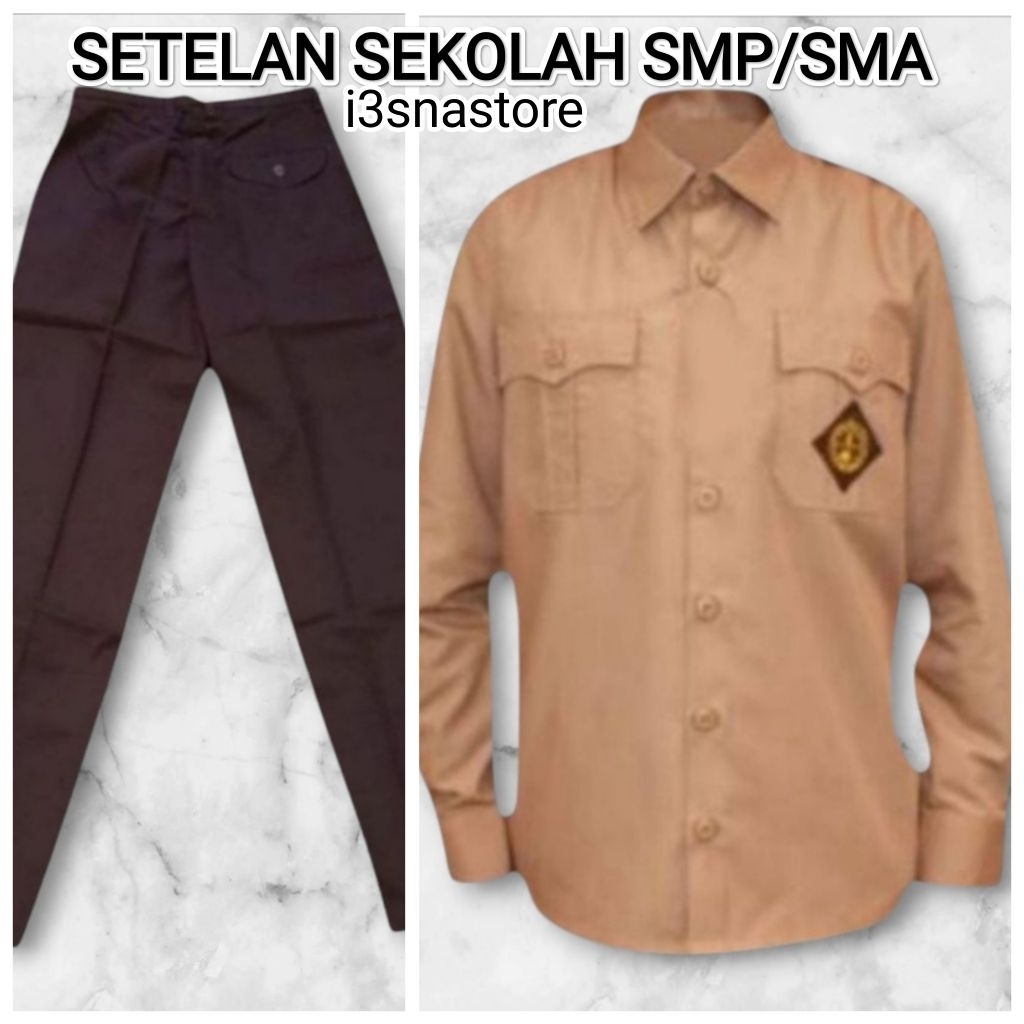 setelan sekolah SMP/SMA baju Pramuka lengan panjang & celana Pramuka panjang perempuan/celana SMP SM