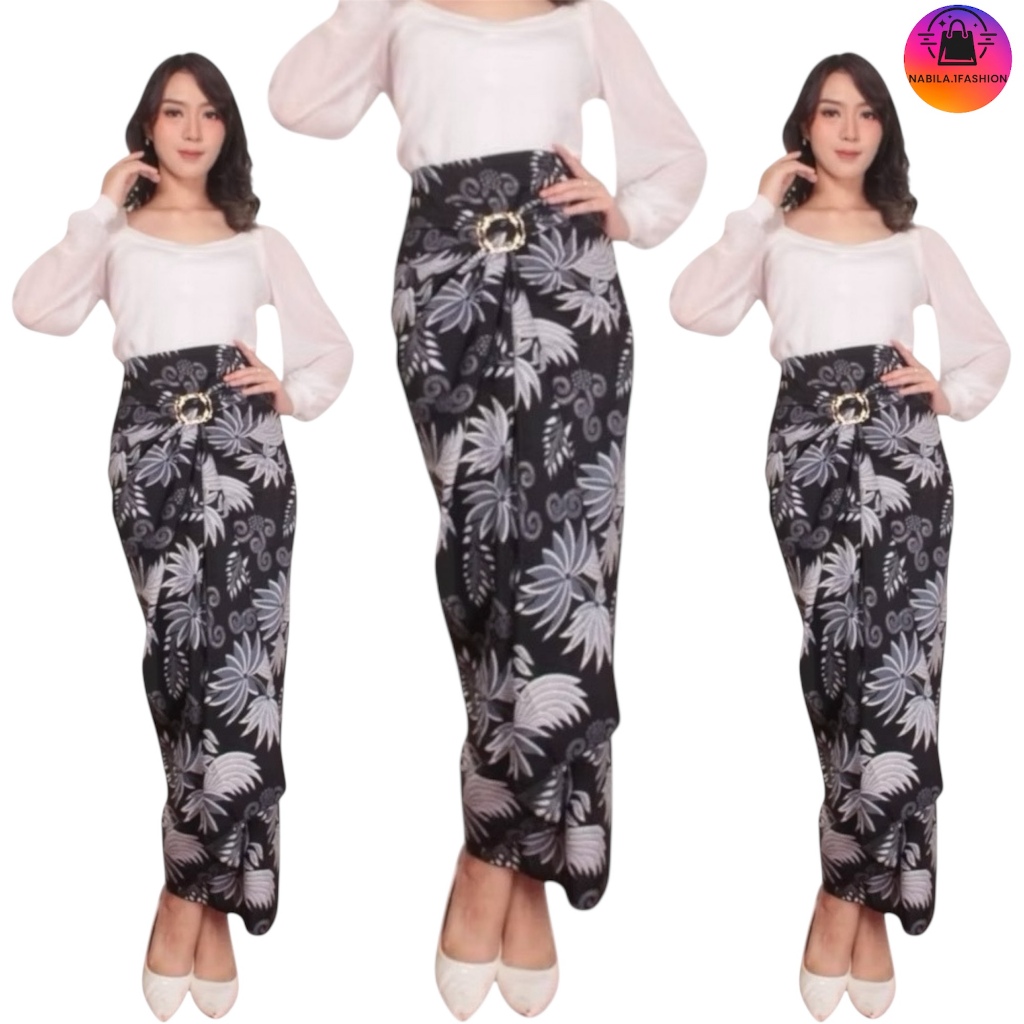 Rok Lilit Batik Bawahan Kebaya Modern Motif Kelapa Silver