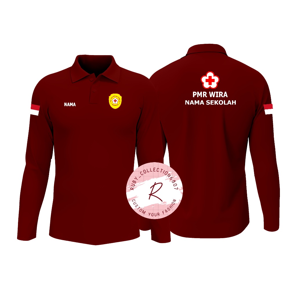 KAOS MODEL POLO KERAH PMR WIRA - KAOS POLO SHIRT PMR WIRA - bisa custom sablon satuan