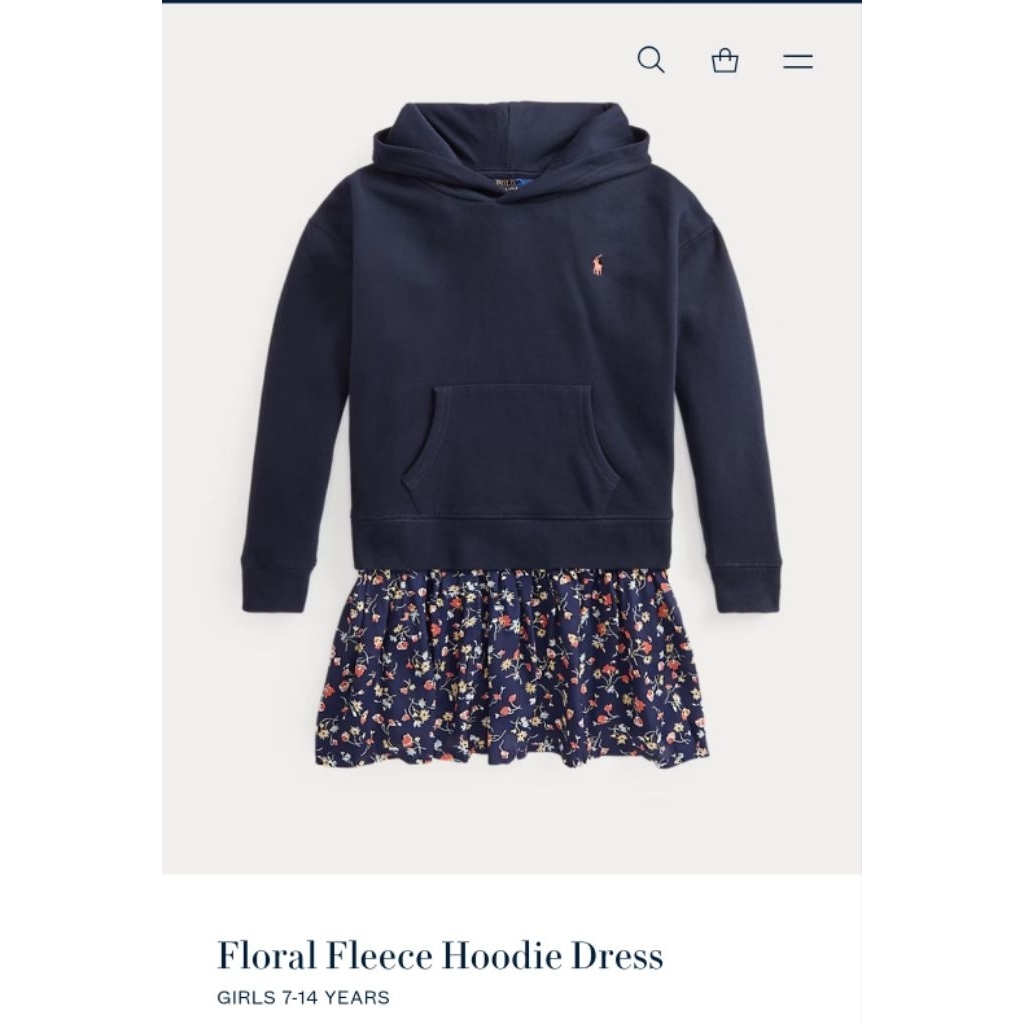 Polo RL Floral Hoodie Dress Big size
