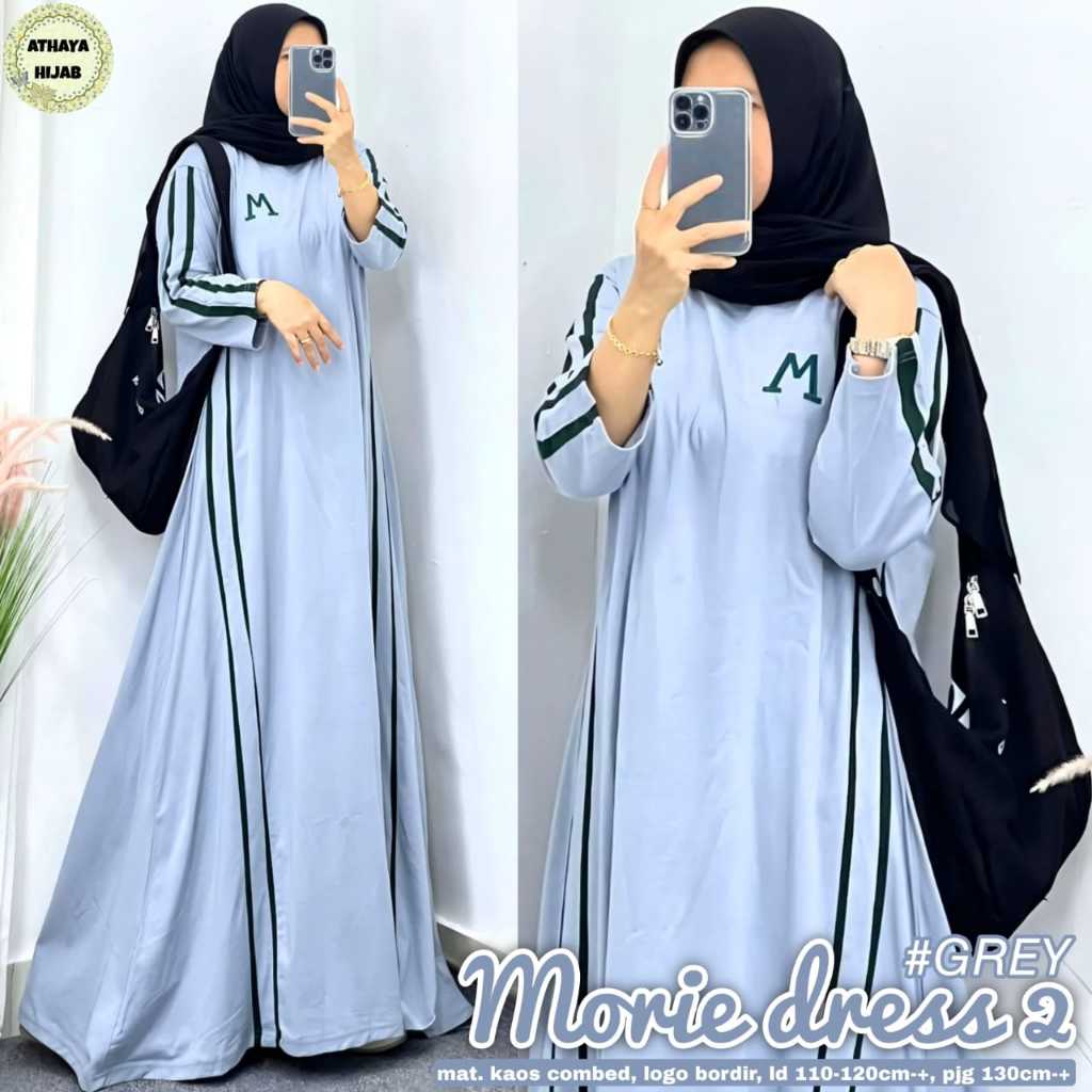 Morie Dress #2 Original Athaya Matt Kaos Combed Gamis Sporty Morie Athaya Gamis Olahraga Wanita Atha