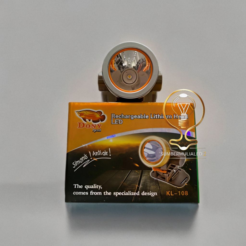 Dony Senter Kepala KL-108 5W Si Manis  Anti Air | Cahaya Putih / Kuning | HeadLamp 5 Watt | Super Te