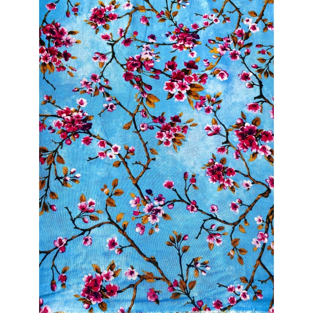 Kain Linen Print NV Motif Bunga Kecil