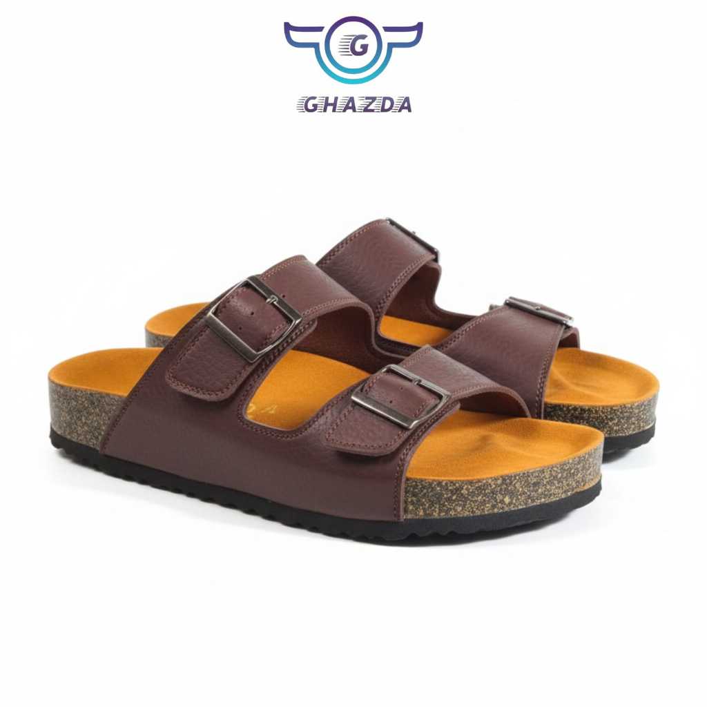 SANDAL PRIA SANDAL SLOP SANDAL PUYUH SANDAL TERBARU GHAZDA  PUMA 02 COKLAT