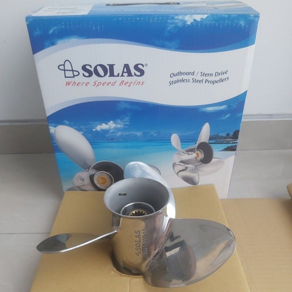 Propeller/baling/kipas mesin tempel Yamaha 40pk ukuran 15in Solas Stainless steel