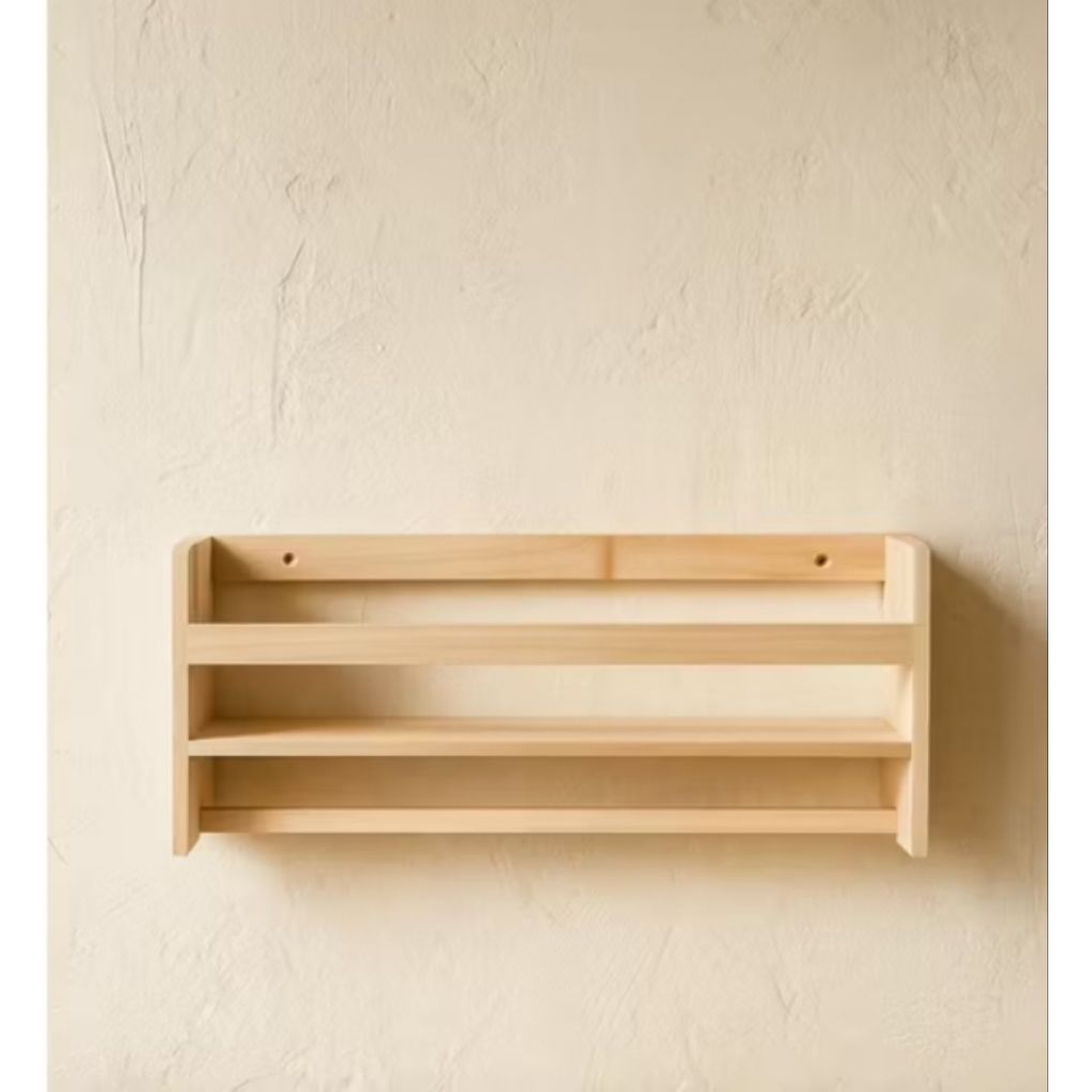 Rak Dinding Gantungan Kayu Estetik Serbaguna/ Rak Bumbu Dinding Gantungan Serbaguna/Rak Teh Kopi Din