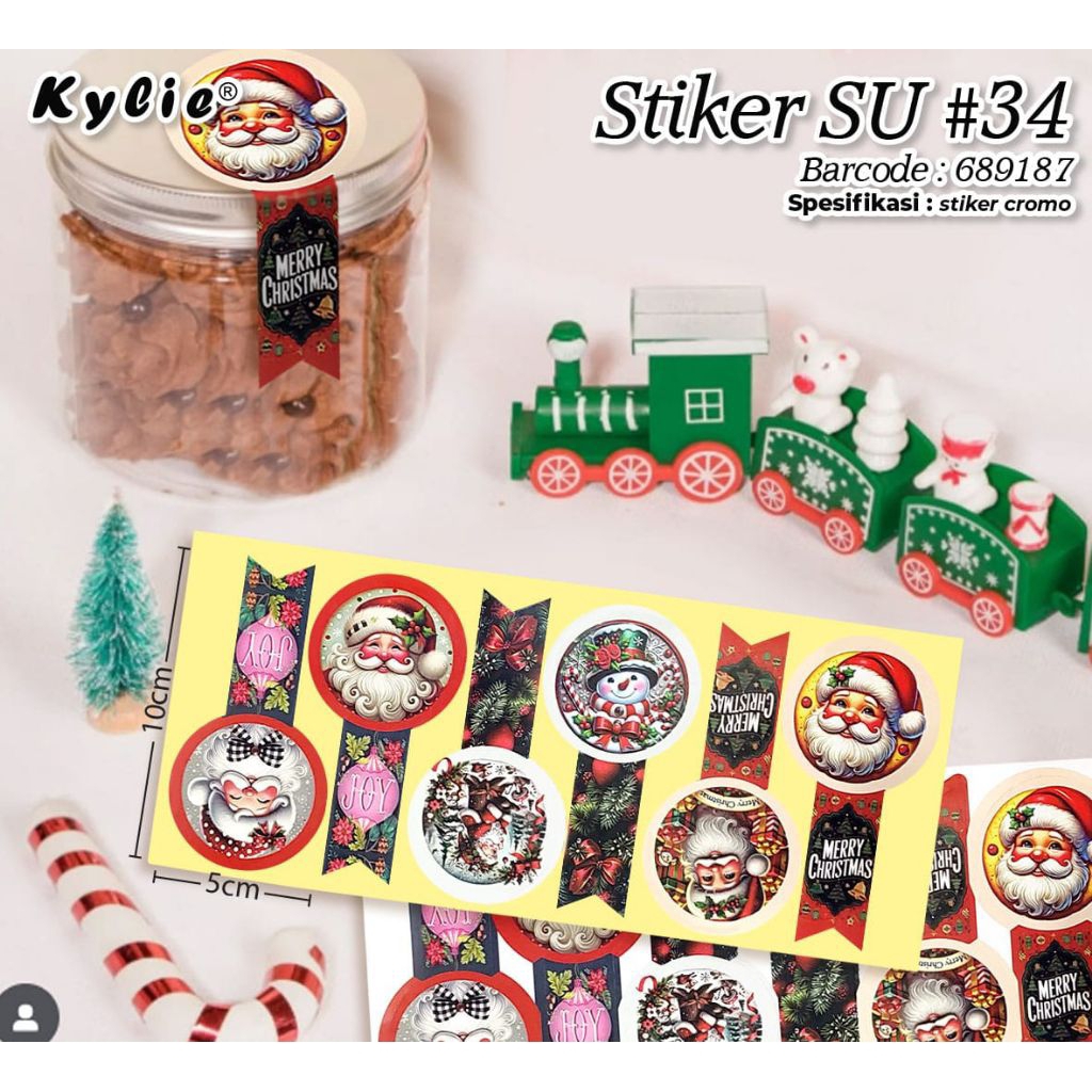 Sticker Toples Natal Terbaru | Sticker Natal 2025 | Sticker Bulat Merry Christmas