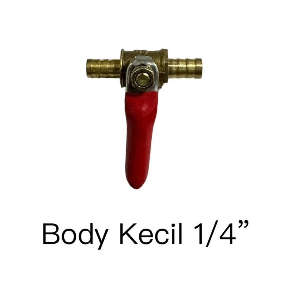 Kran Bensin / Kran Angin / Kran Kompresor Kuningan 1/4" Diameter Cucut (8mm) Body Kecil & Body Besar